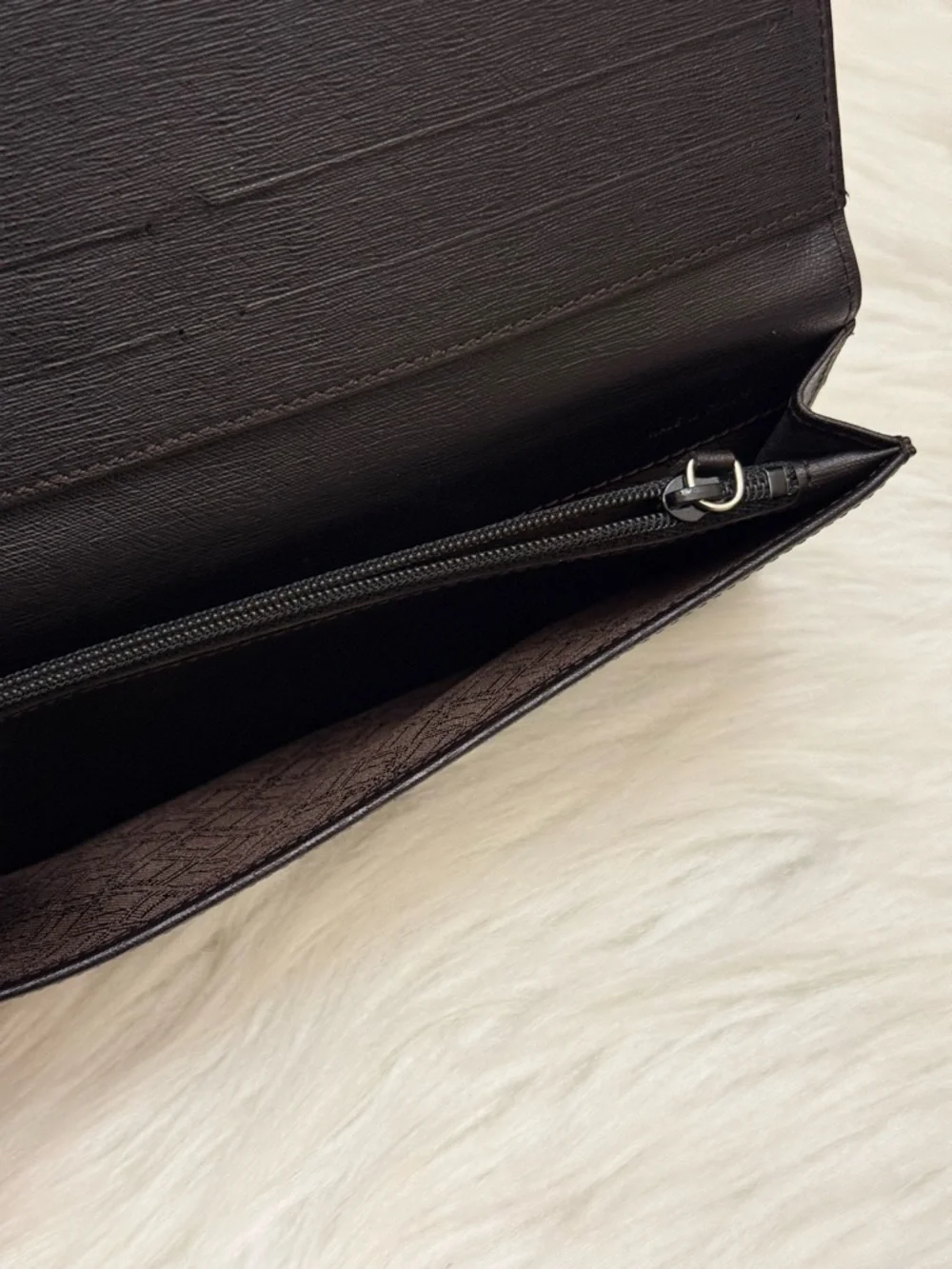 DUNHILL - BLACK SAFFIANO LEATHER LONG BIFOLD WALLET